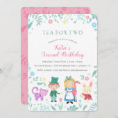 Alice in Wonderland Tea二秒誕生日 招待状 (正面/裏面)