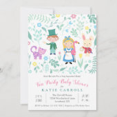Alice in Wonderland Tea Baby Shower 招待状 (正面)