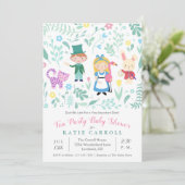 Alice in Wonderland Tea Baby Shower 招待状 (スタンド正面)