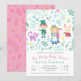 Alice in Wonderland Tea Baby Shower 招待状