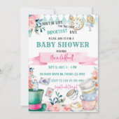 Alice in Wonderland Tea Baby Shower 招待状 (正面)