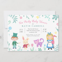 Alice in Wonderland Tea Baby Shower 招待状