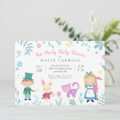 Alice in Wonderland Tea Baby Shower 招待状 (スタンド正面)