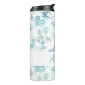 Alice in Wonderland Tea Blue Aqua Name Tumbler タンブラー (回転左)