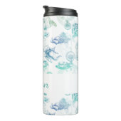 Alice in Wonderland Tea Blue Aqua Name Tumbler タンブラー (回転右)