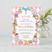 Alice in Wonderland Tea Party Birthday Invitation 招待状 (スタンド正面)