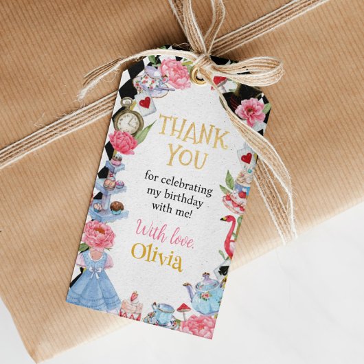 Alice in Wonderland Thank Youラベル ギフトタグ