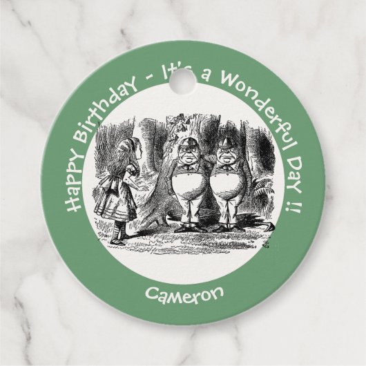 Alice in Wonderland Tweedledum & Tweedledeeパーティー フェイバータグ (正面)