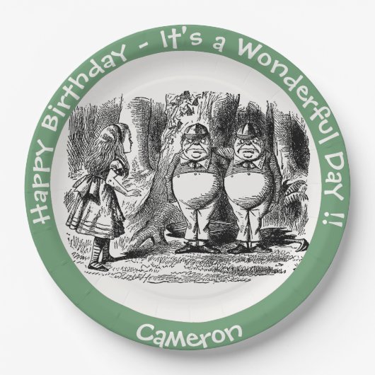 Alice in Wonderland Tweedledum & Tweedledeeパーティー ペーパープレート (正面)