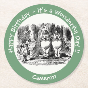 Alice in Wonderland Tweedledum & Tweedledeeパーティー ラウンドペーパーコースター
