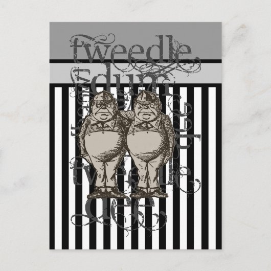 Alice In Wonderland Tweedledum & Tweedledee グランジ ポストカード (正面)