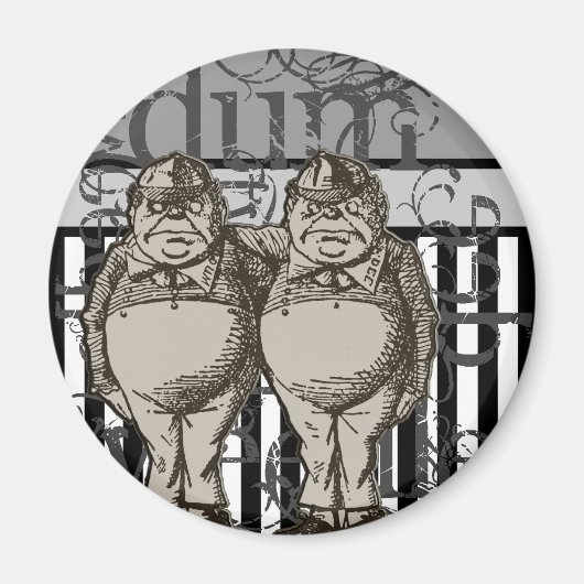 Alice In Wonderland Tweedledum & Tweedledee グランジ マグネット (正面)