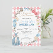 Alice in Wonderland, Twins Girls 1st Birthday Tea 招待状 (スタンド正面)