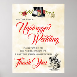 Alice in Wonderland Unplugged'結婚s Sign ポスター