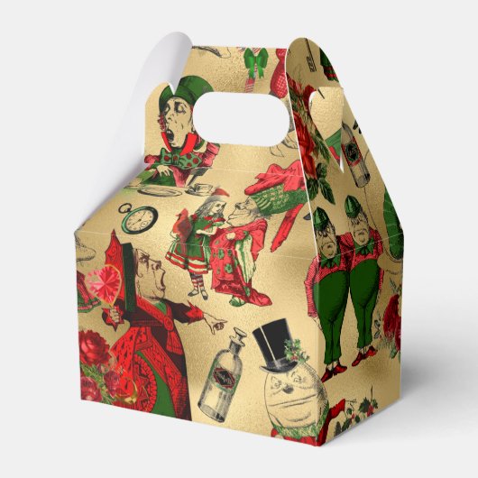 Alice in Wonderland Vintageクリスマスゴールドフォイル フェイバーボックス (裏面サイド)
