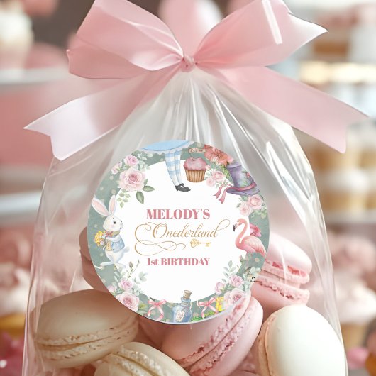 Alice in Wonderland Vintage 1st birthday ラウンドシール