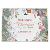 Alice in Wonderland Vintage 1st birthday ラージペーパーバッグ (正面)
