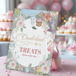 Alice in Wonderland Vintage 1st birthday Treats 台座サイン