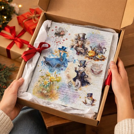 Alice in Wonderland Water Color Collage ジグソーパズル