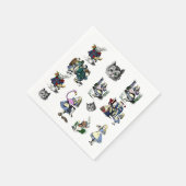 Alice in Wonderland White Rabbit & Cheshireパーティー スタンダードカクテルナプキン (角)