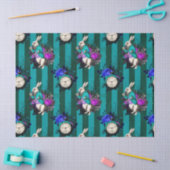 Alice in Wonderland White Rabbit Clock Decompage 薄葉紙 (クラフト)