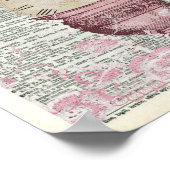 Alice in Wonderland White Rabbit Dictionary Art ポスター (角)