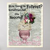 Alice in Wonderland White Rabbit Dictionary Art ポスター (正面)