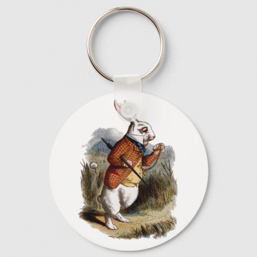 Alice in Wonderland White Rabbit Personalize キーホルダー (正面)