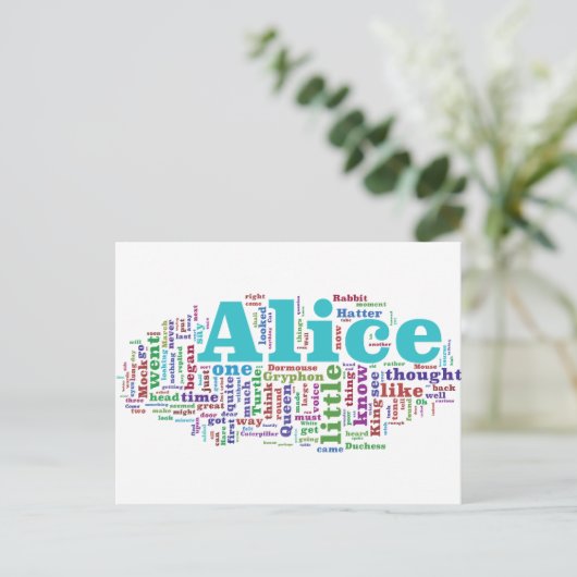 Alice in Wonderland Word Cloud ポストカード (スタンド正面)