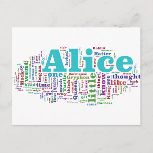 Alice in Wonderland Word Cloud ポストカード