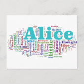 Alice in Wonderland Word Cloud ポストカード (正面)