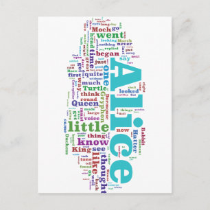 Alice in Wonderland Word Cloud ポストカード