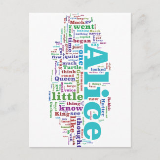 Alice in Wonderland Word Cloud ポストカード