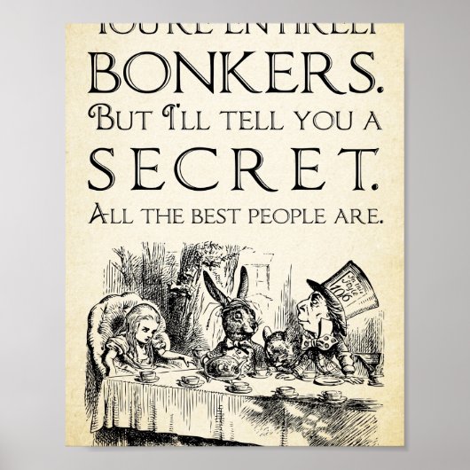 Alice in Wonderland -Youre完全にボンカー – 不機嫌H ポスター (正面)