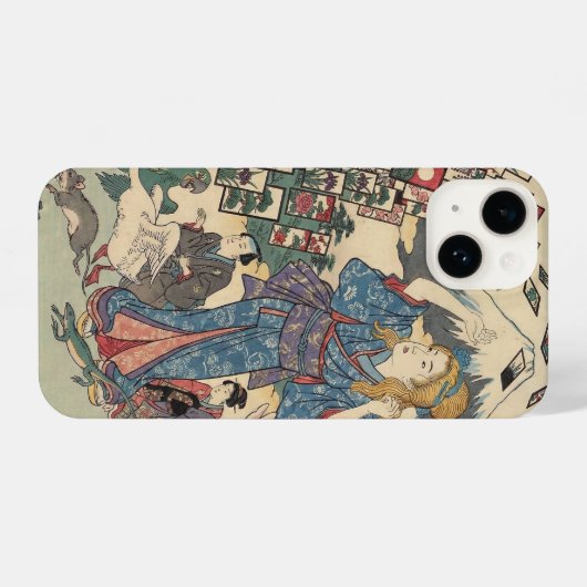 Alice Lost in Japan | Ukiyo-e Floating Wonderland iPhoneケース (裏面横)