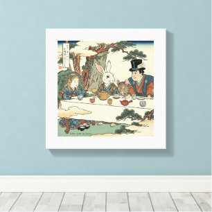 Alice Lost in Japan Ukiyo-e Mad Tea Party キャンバスプリント
