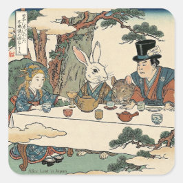 Alice Lost in Japan | Ukiyo-e Mad Tea Party スクエアシール