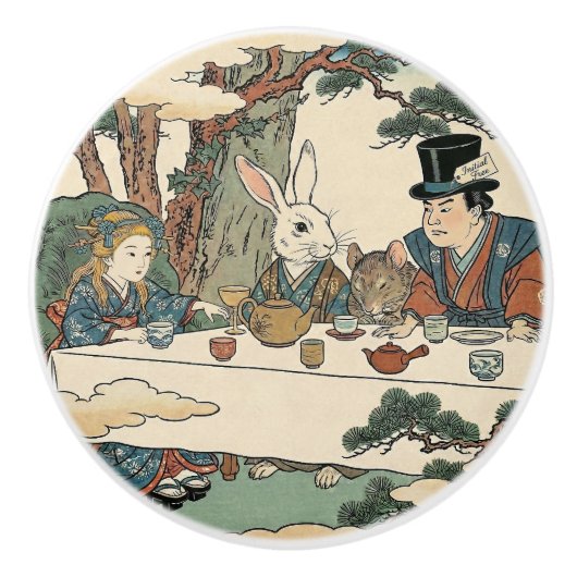 Alice Lost in Japan | Ukiyo-e Mad Tea Party セラミックノブ (正面)