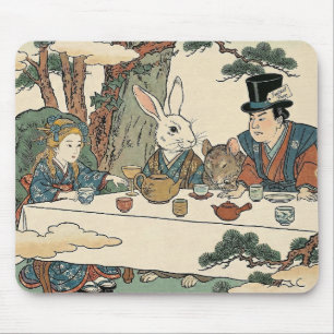 Alice Lost in Japan   Ukiyo-e Mad Tea Party マウスパッド