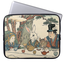 Alice Lost in Japan | Ukiyo-e Mad Tea Party ラップトップスリーブ