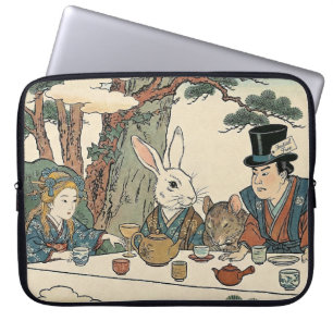 Alice Lost in Japan Ukiyo-e Mad Tea Party ラップトップスリーブ