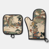 Alice Lost in Japan | Ukiyo-e Mad Tea Party 鍋つかみ&鍋敷きセット (正面)