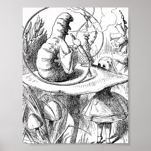 Alice Meets the Caterpillar - Alice in Wonderland ポスター (正面)