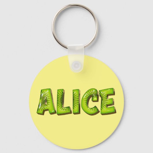 Alice Name Kiwi Design Schlüsselanhänger キーホルダー (正面)