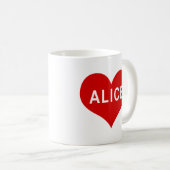 ALICE NAME Red Loveハート コーヒーマグカップ (正面右)