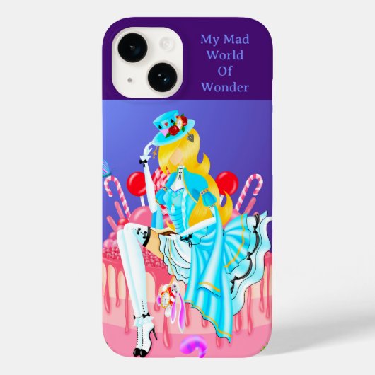 Alice on Birthday Cake wonderland art Case-Mate iPhoneケース (裏面)