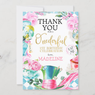 Alice Onederful 1st誕生日サンキューカード 招待状