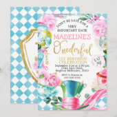 Alice Onederful 1st誕生日招待状 招待状 (正面/裏面)