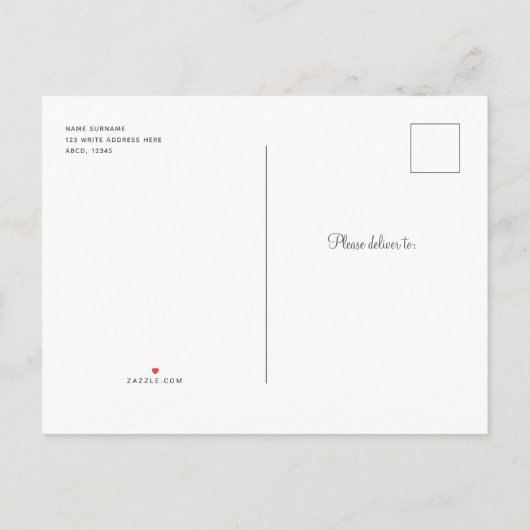 Alice Onederland紅茶パーティーガールバースデー招待状 インビテーションポストカード (裏面)