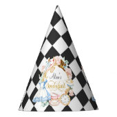 Alice Onederland、紅茶パーティー、女の子1歳の誕生日 パーティーハット (正面)